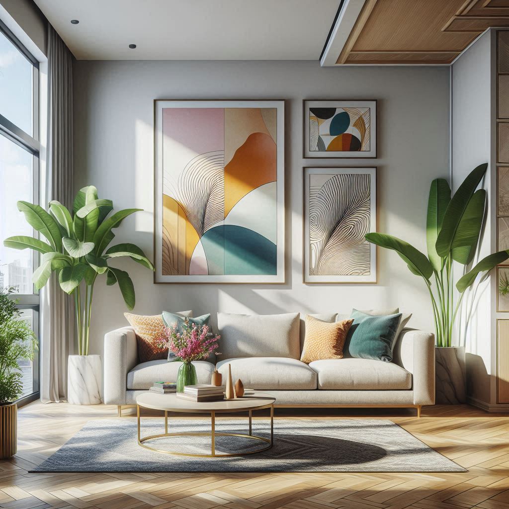 Render 3D de Salón Moderno<br><br>