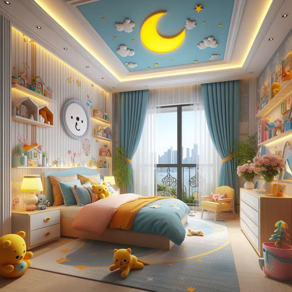 Render 3D de Dormitorio Infantil Temático